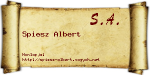 Spiesz Albert névjegykártya