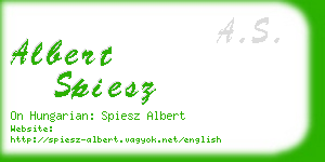 albert spiesz business card